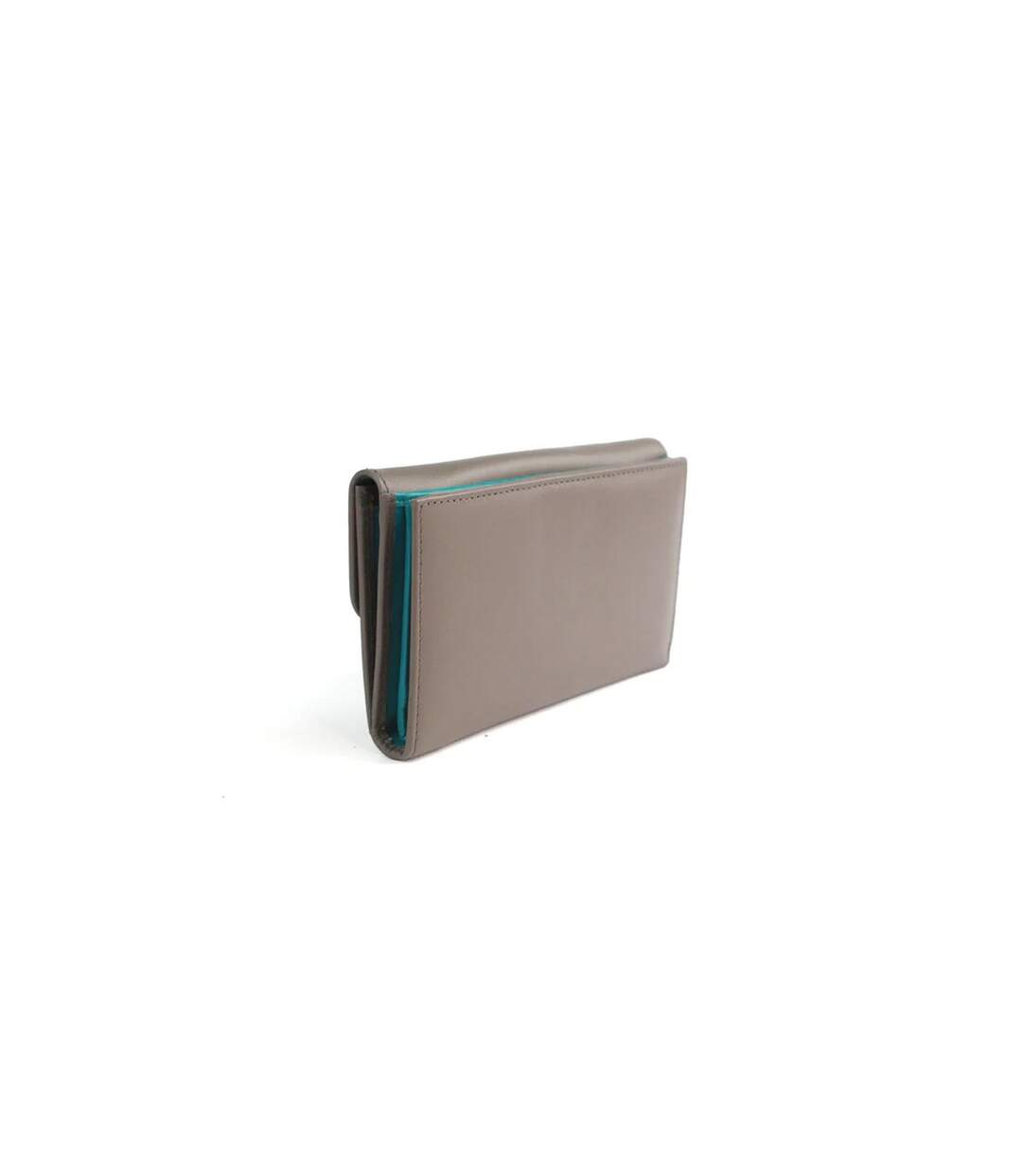 Bridget Contrast Leather Purse One Size Taupe Turquoise Eastern Counties Leather-3