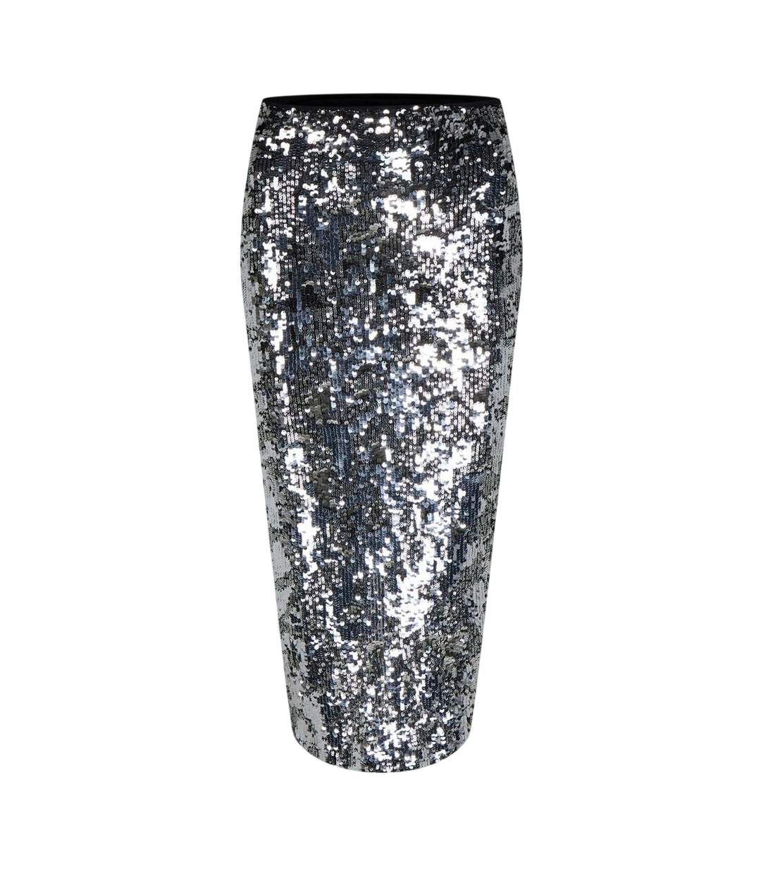 Jupe Mi-longue Motif/style Paillette Femme Argenté Biba-3