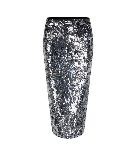 Jupe Mi-longue Motif/style Paillette Femme Argenté Biba