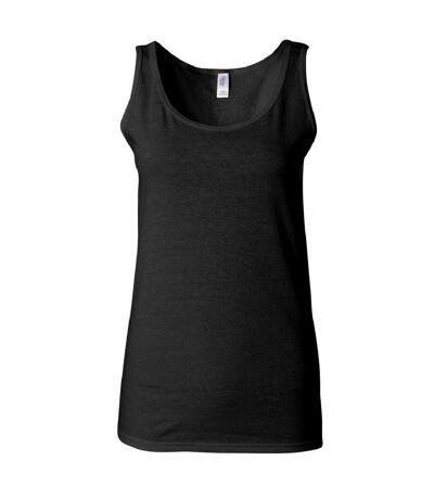 Gildan Ladies Soft Style Tank Top Vest (Black)