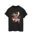 Disney Womens/Ladies Lilo And Stitch Ohana Orange Hibiscus Cotton Boyfriend T-Shirt (Noir) - UTBI30222-1