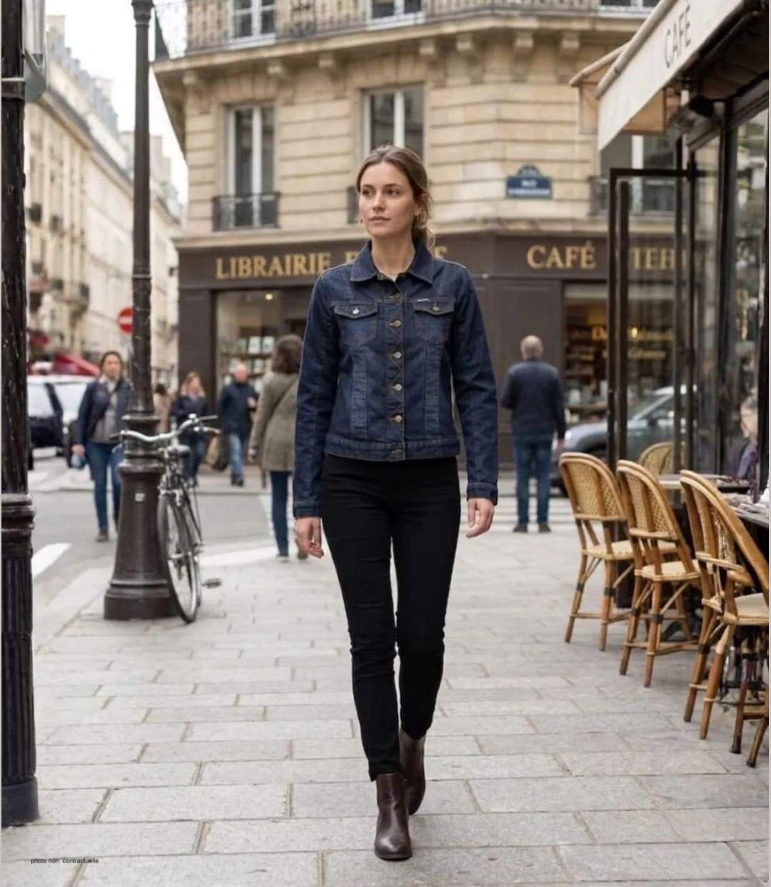 MAYFLOWER DALILA1B – Blouson en jean stretch pour femme : la veste ajustée au confort absolu-5