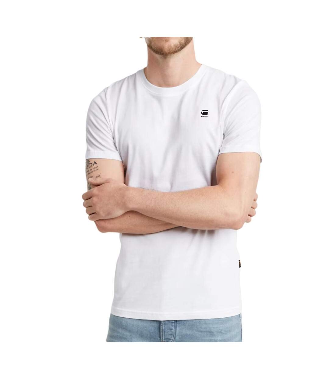 T-shirt blanc homme g-star raw d25949 dgr-1