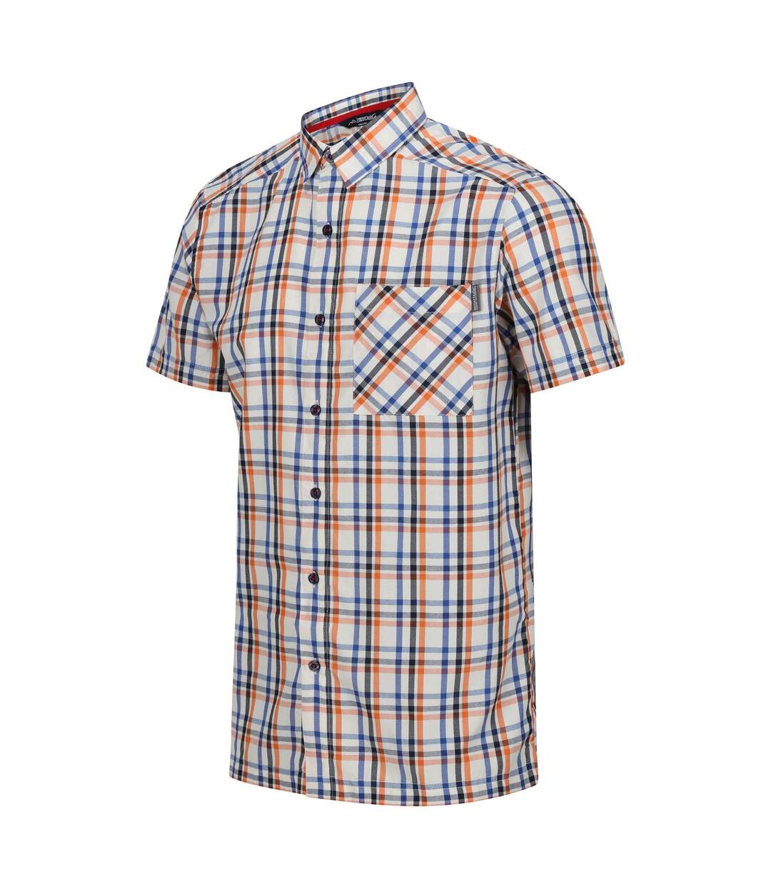 Mens Mindano Viii Checked Short-sleeved Shirt New Royal Persimmon Marshmallow Regatta-3