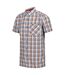 Mens Mindano Viii Checked Short-sleeved Shirt New Royal Persimmon Marshmallow Regatta-3