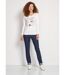 T-shirt court col rond motif brillant-4