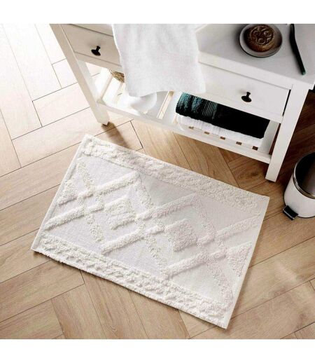 Tapis de Bain Jacquard Gladis 50x80cm Blanc