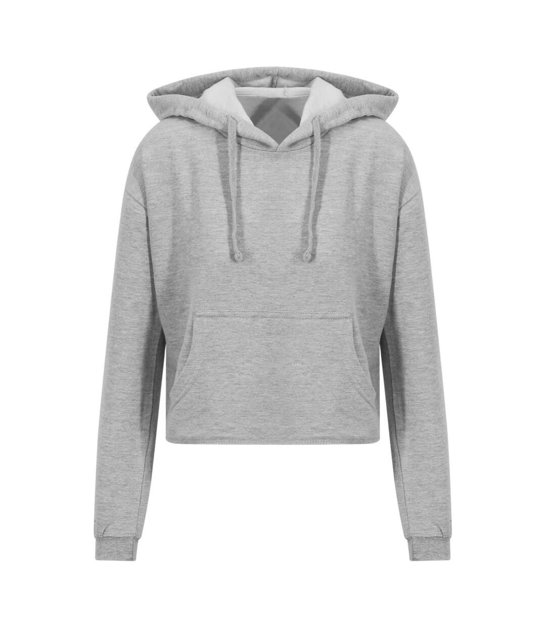 Sweat court à capuche pour femme - JH016 - gris clair