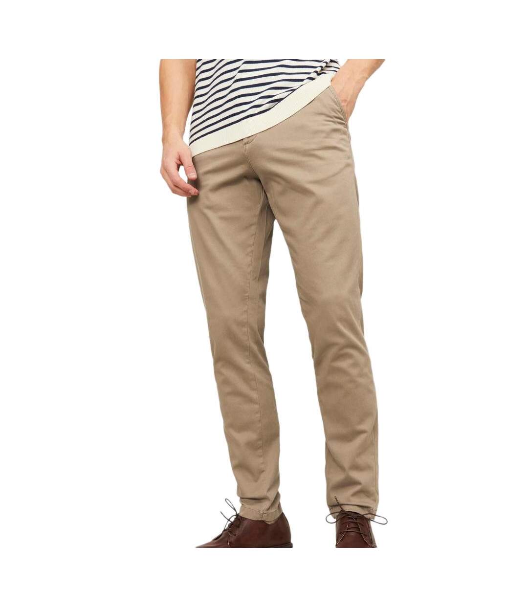 Pantalon Chino Marron Homme Jack & Jones Bowie - W28-L32-1