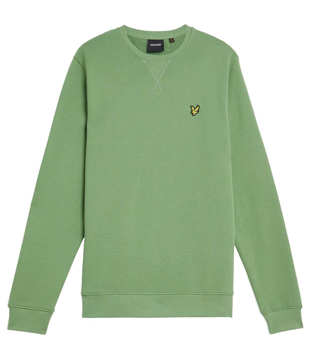 Mens Embroidered Logo Sweatshirt Smoke Green Lyle & Scott-1