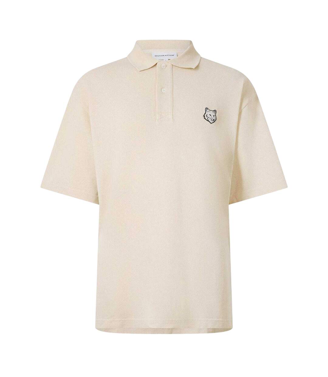 Polo Manches Courtes Motif/style Renard Homme Crème Maison Kitsuné-1