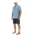 Ensemble Pyjama court homme en coton uni col boutonné & Logo poitrine Pierre Cardin-3