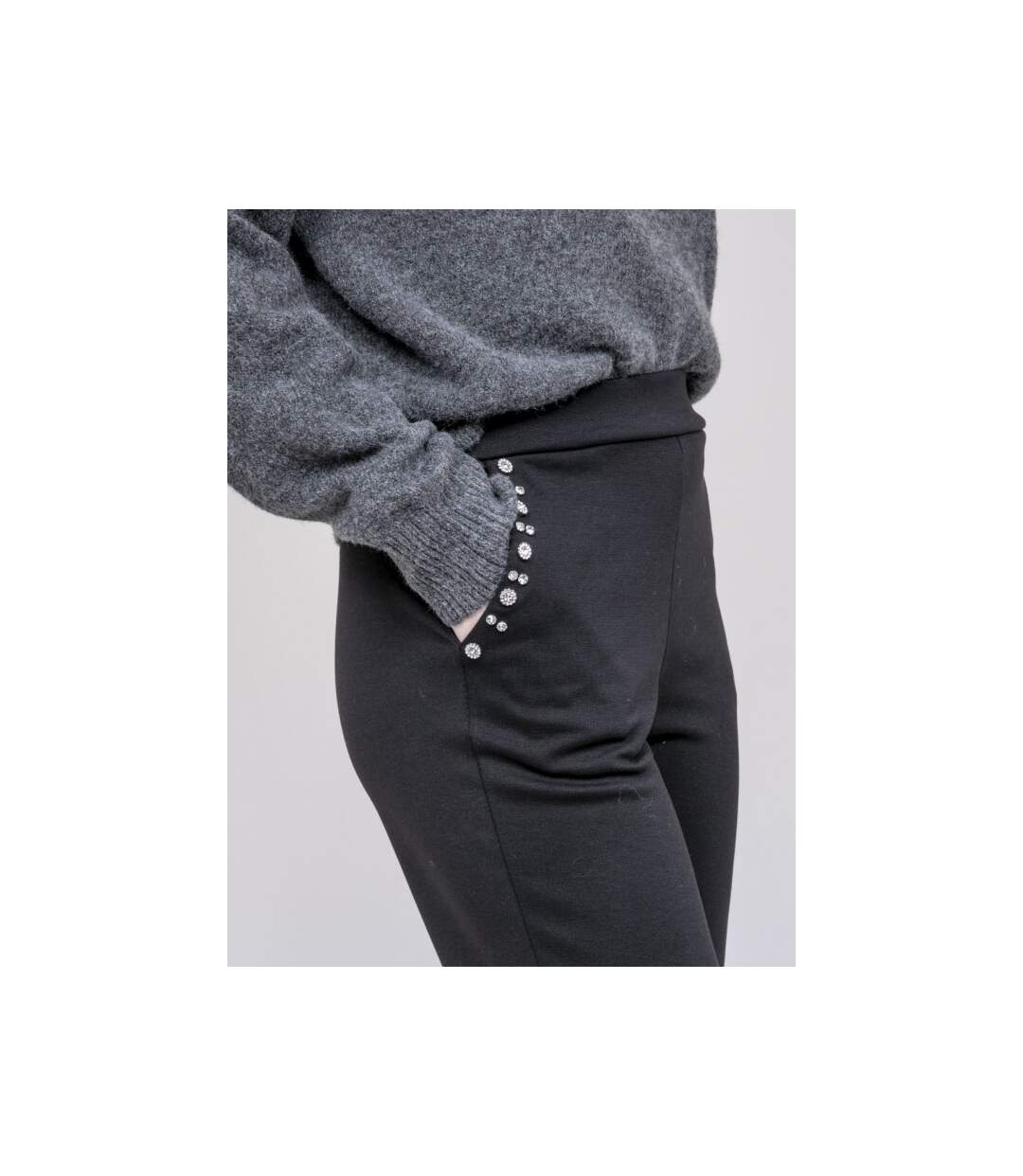 Pantalon droit détails strass ESMENA - Dona X Lisa-3