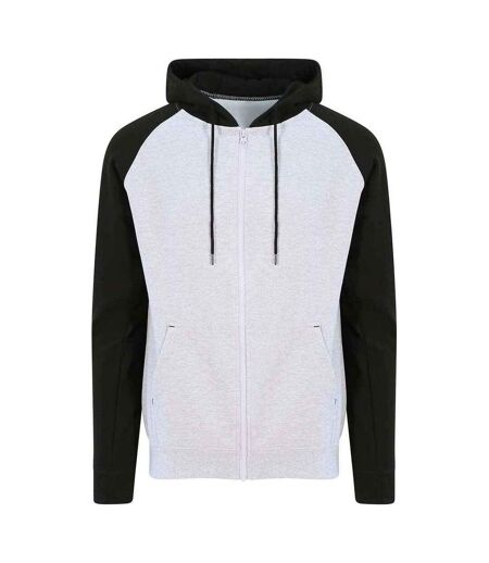 Sweat À Capuche Just Hoods Baseball Adulte Gris Chiné Awdis