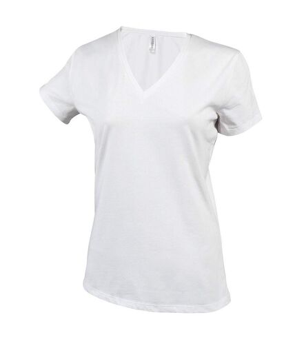 Kariban Womens/Ladies Feminine Fit Short Sleeve V Neck T-Shirt (Sky Blue)