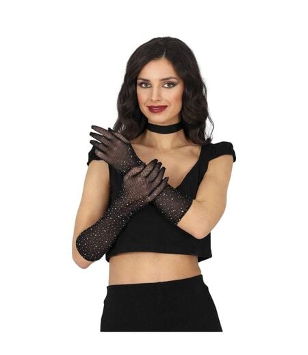 Gants Motif/style Strass Femme Noir Fiestas Guirca