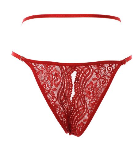 Lace culotte panties with ribbon at the waist 21687 woman