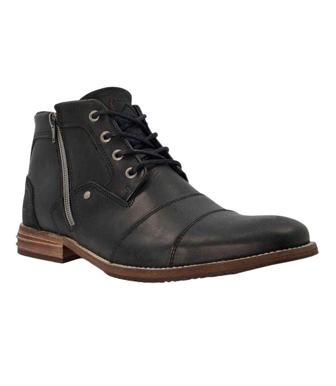 Mens Captain Leather Ankle Boots Black Dune London-1