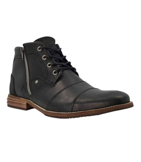 Mens Captain Leather Ankle Boots Black Dune London