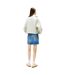 Womens/ladies Fleece Quarter Zip Boxy Crop Sweatshirt Misty Tommy Jeans-3