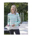 Womens/ladies Chevron Striped Soft Jumper Grey WoolOvers-1