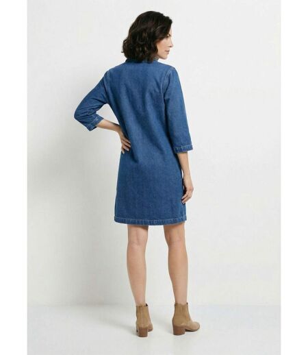 Robe droite en denim avec col chemise