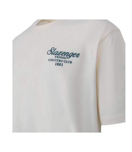 T-shirt Tennis Motif/style Brodé Homme Blanc Slazenger