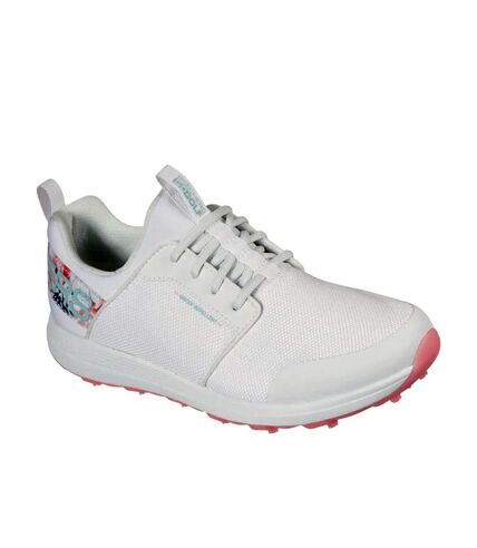 Womens/ladies go golf max tropical sport trainers white/multicoloured Skechers