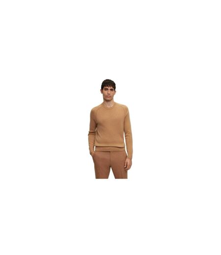 Mens Raglan Long-sleeved Sweater Top Beige Boss
