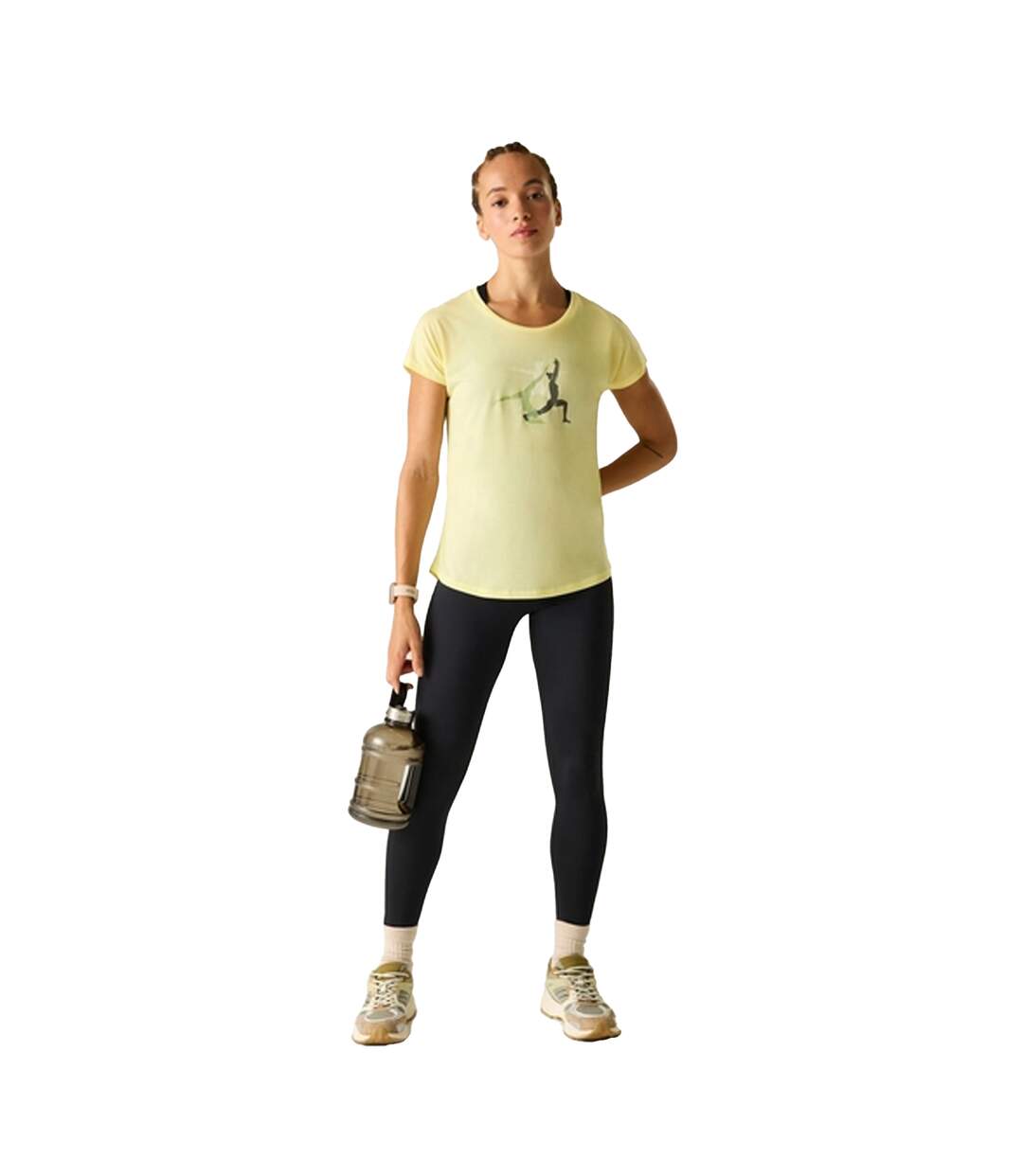 T-shirt Motif/style Posture De Yoga Serenity Femme Jaune Cire Dare 2B-1