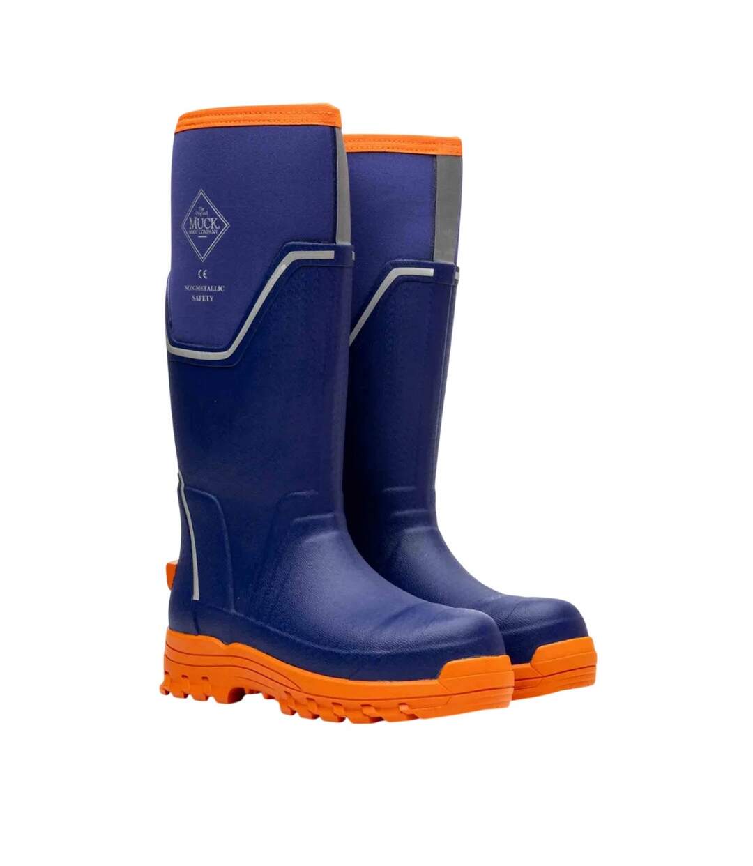 Mens Grit Safety Wellington Boots Blue Orange Muck Boots-1