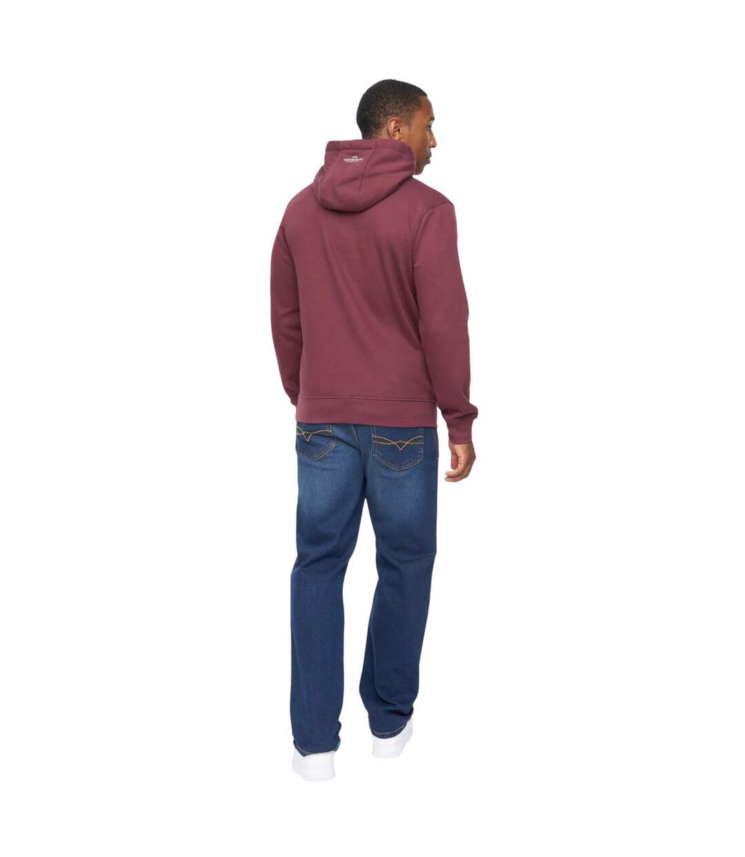 Mens Vintarge Hoodie Rum Raisin Crosshatch-3