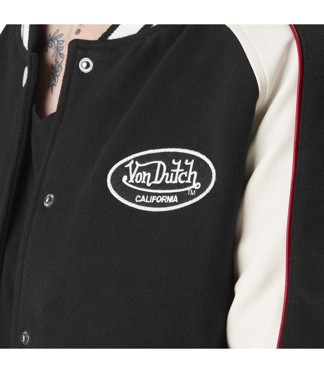 Veste femme teddy avec patch devant et broderie dans le dos Rug Vondutch