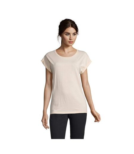 T-shirt Manches Courtes Melba Femme Rose Pâle SOLS
