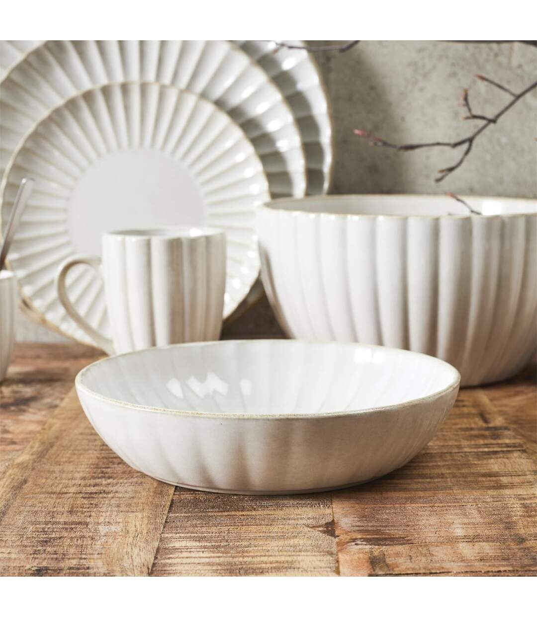 Lot de 6 Assiettes Creuses Vlora 25cm Beige-3