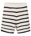 Womens/ladies Heinke Crochet Stripe Shorts Black Off White Edited-2