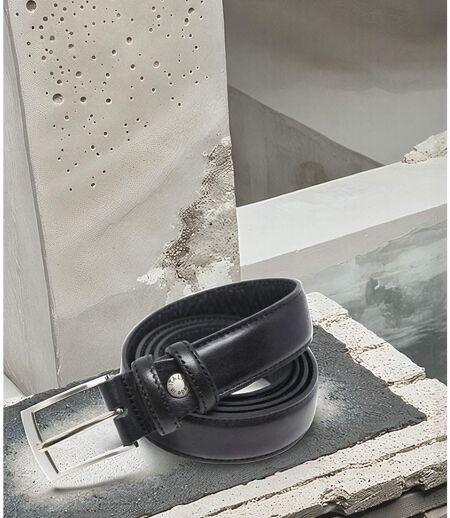 Ceinture en cuir de vachette noir pour homme - Ajustable et élégante