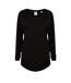 SF Womens/Ladies Long Sleeve Slounge Top (Black) - UTPC3025