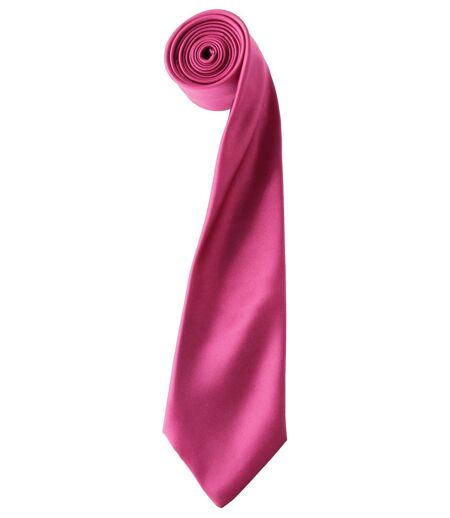 Cravate satin unie - PR750 - rose foncé