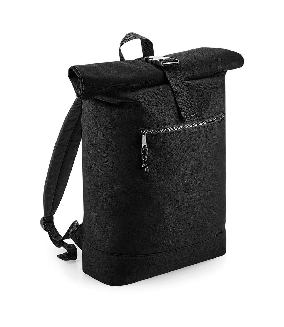 Sac à dos roll-top polyester recyclé - BG286 - noir-1