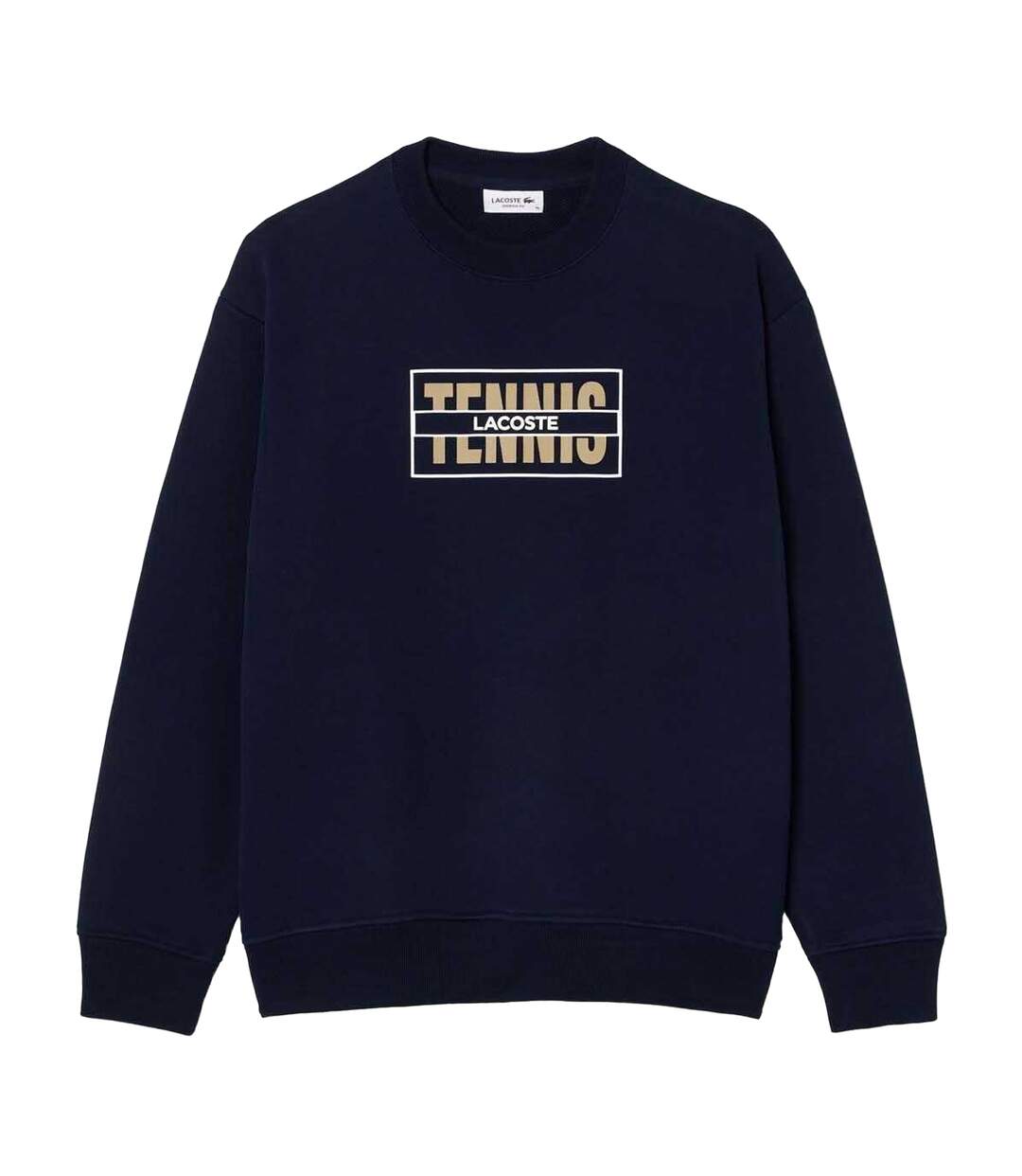 Womens/ladies Printed Fleece Oversized Tennis Sweatshirt Blue Lacoste-2