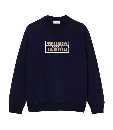 Womens/ladies Printed Fleece Oversized Tennis Sweatshirt Blue Lacoste