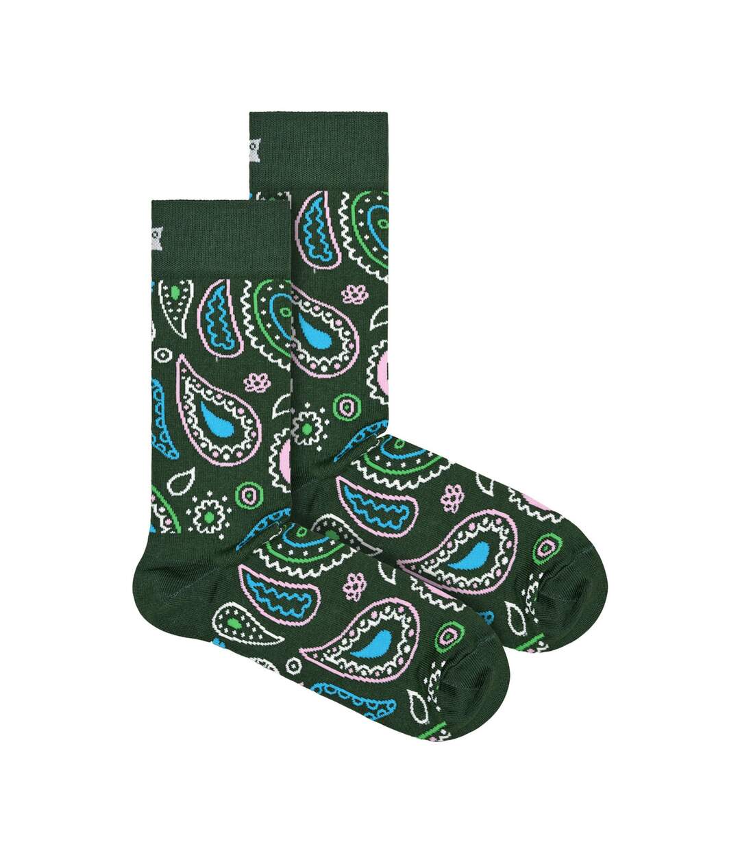 1 Pack Mens & Ladies Cotton Green Paisley Design Socks-1