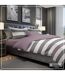Housse de couette - REF T1-BSTRIPE140 - gris foncé-prune et blanc-1