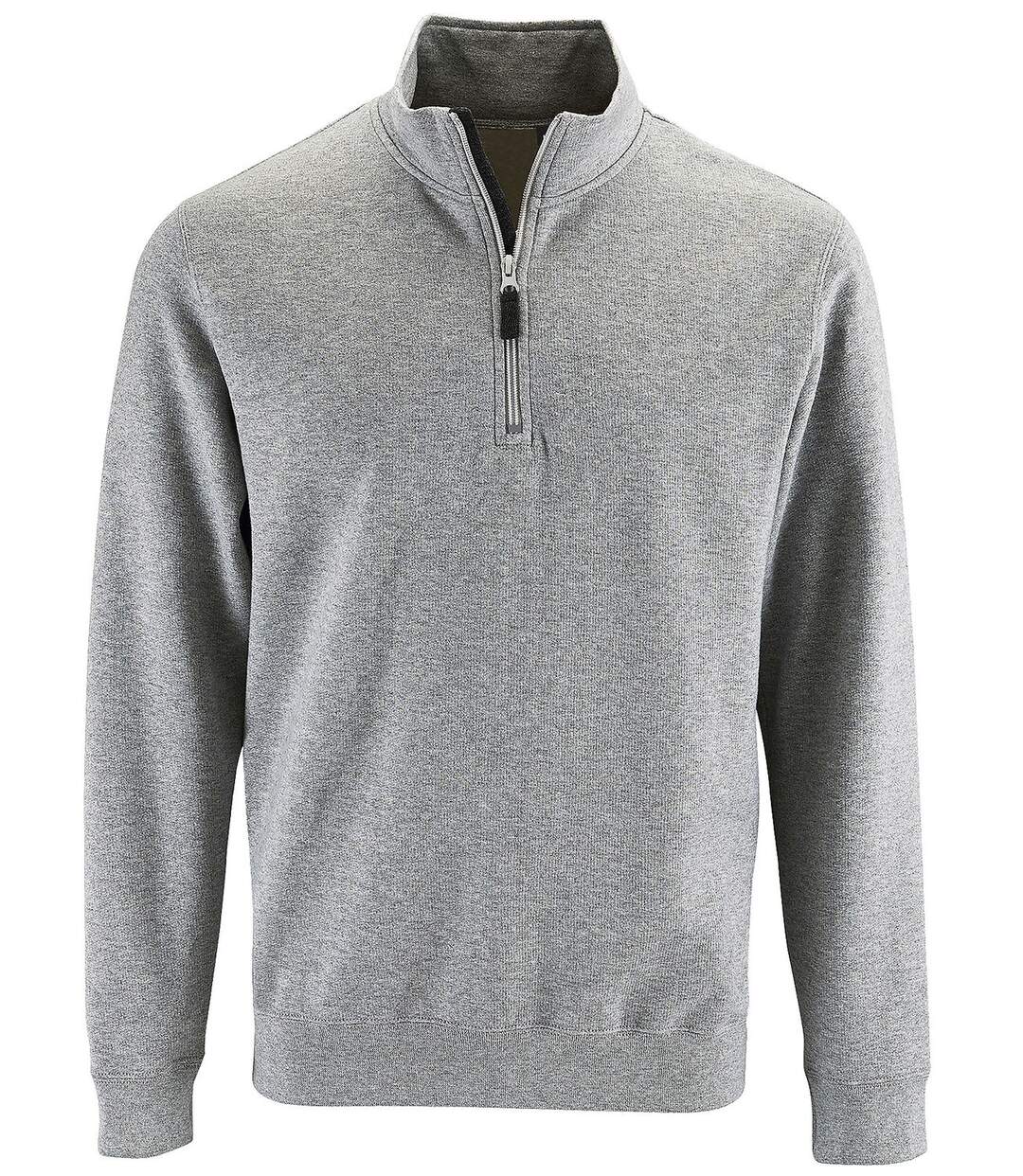 Sweat-shirt col camionneur - 02088 - gris chiné