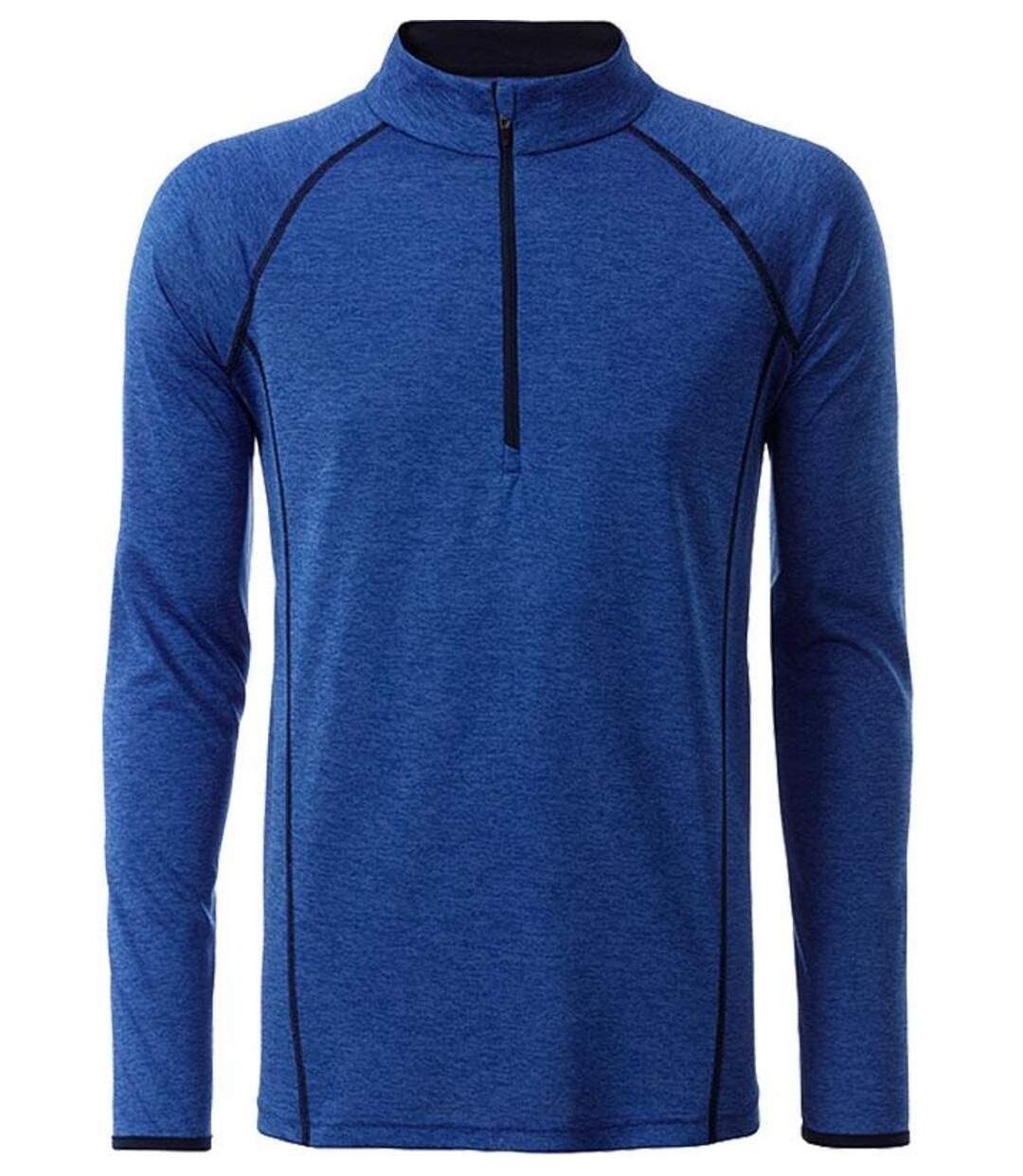 Maillot running respirant manches longues - Homme - JN498 - bleu mélange