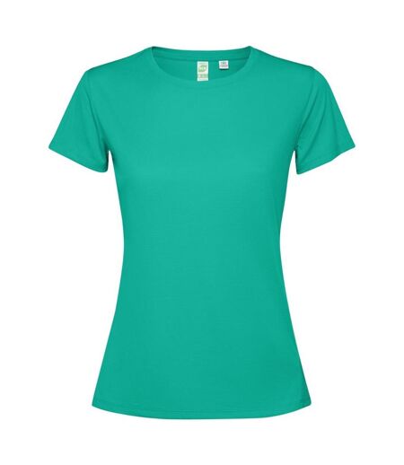 Womens/ladies Estoril Short-sleeved T-shirt Jade Green Roly