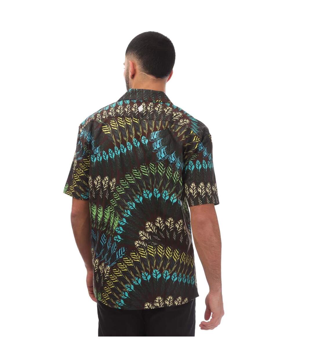 Mens Feather All-over Print Shirt Brown Marcelo Burlon-2