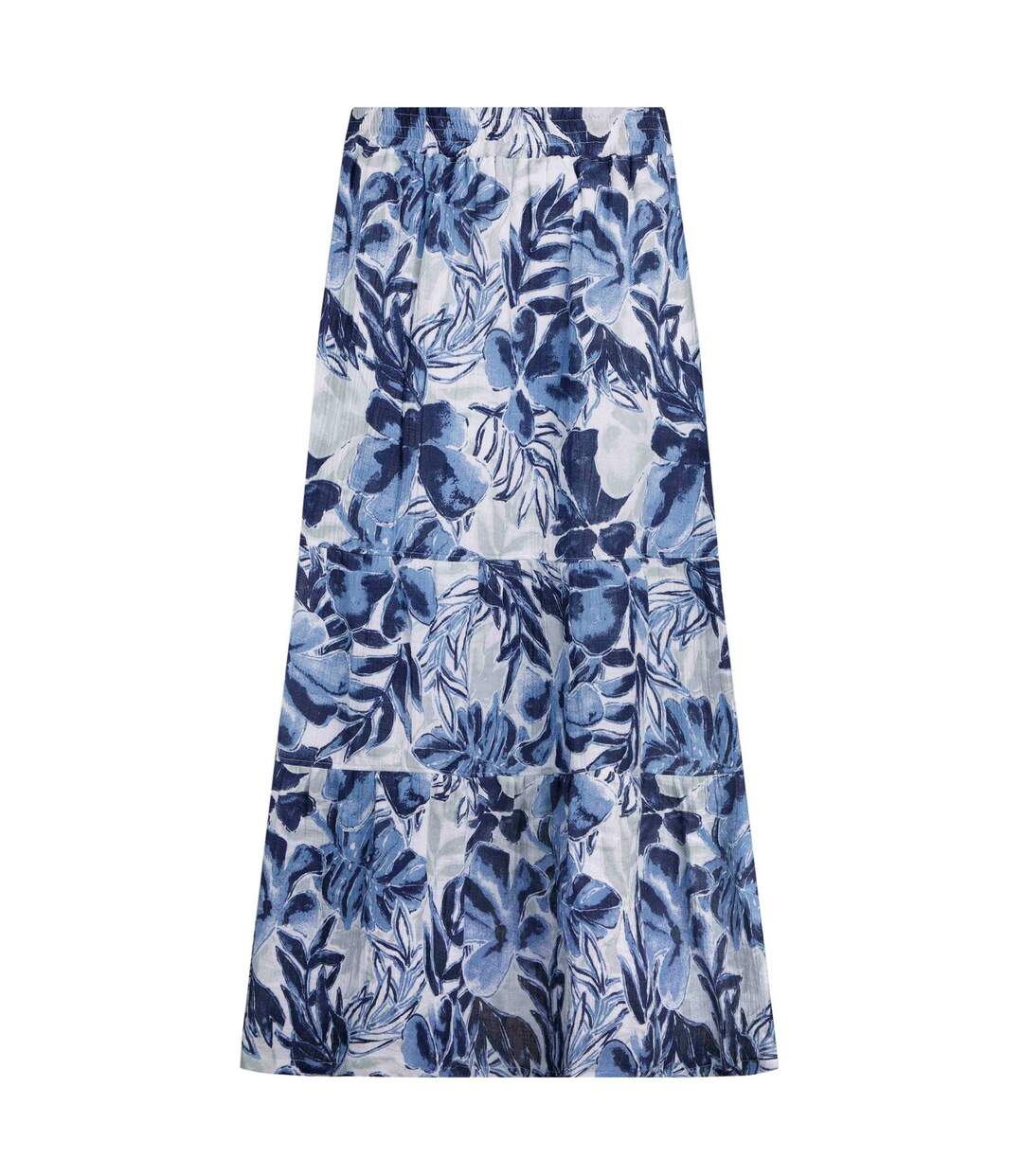 Womens/ladies harini printed double layered midi skirt estate blue Weird Fish-1