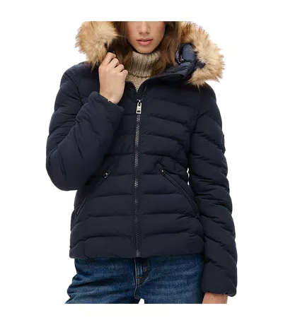 Doudoune Capuche SuperDry Fuji Faux Fuir Hood Padded